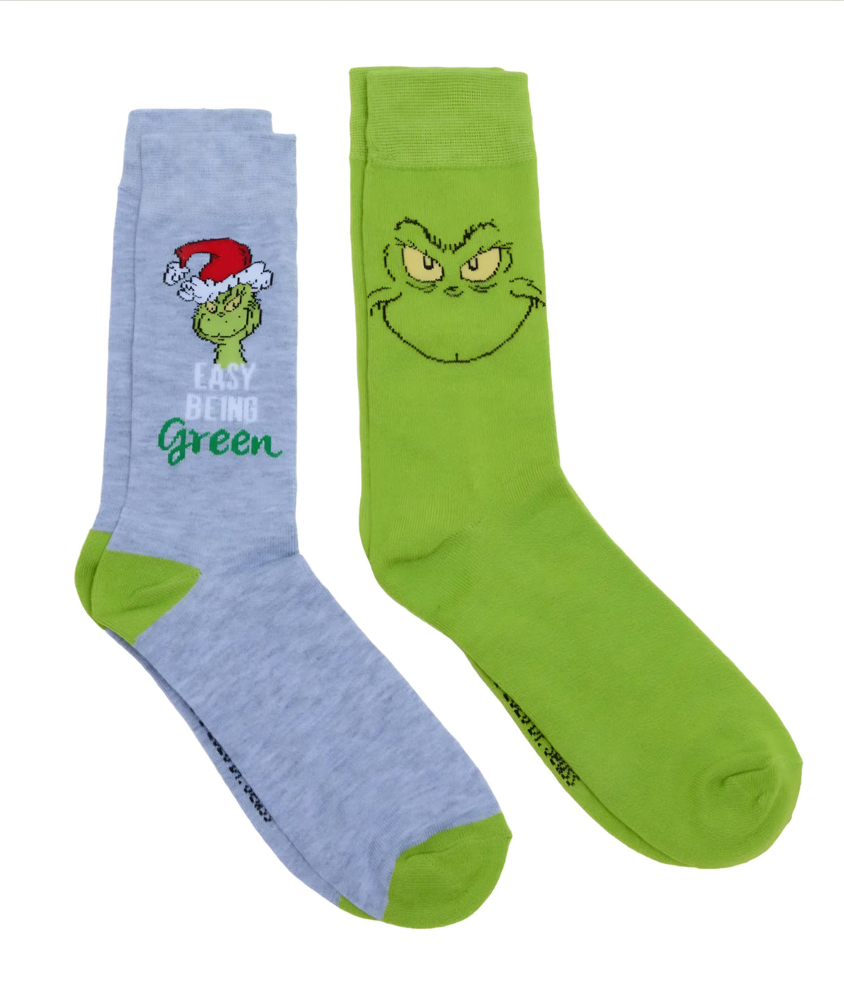 Grinch Themed Crew Socks 2-Pairs