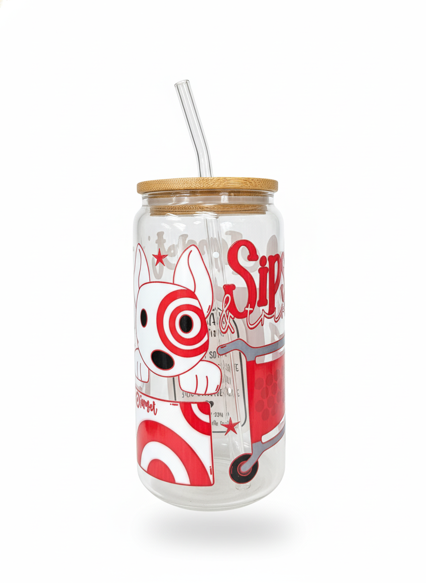 🎯 Bullseye Babe - 16oz Target Beer Can Glass 🍺