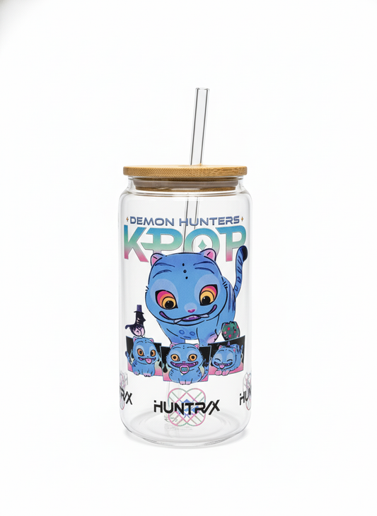 K-Pop Demon Hunters – Derpy the Tiger Glass Cup (16oz)