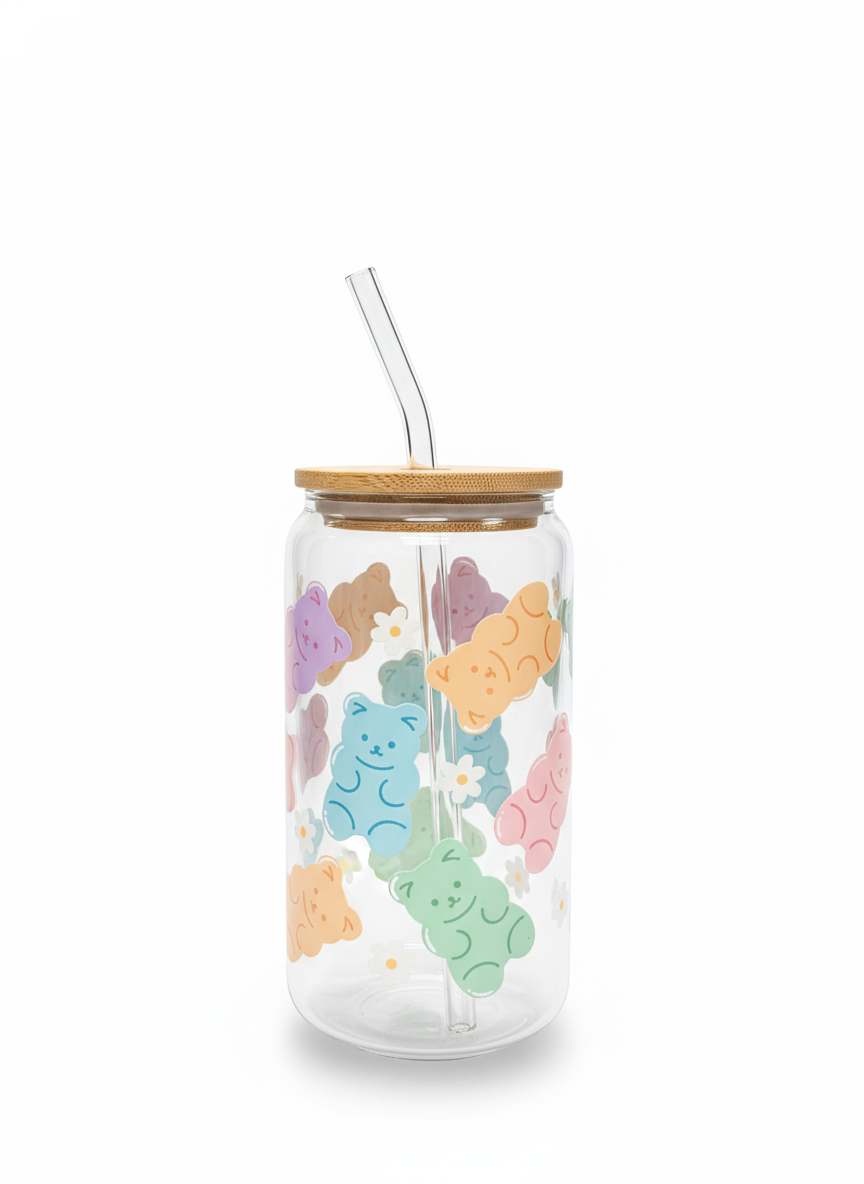 Sweet Gummy Bear Glass Cup (16oz)