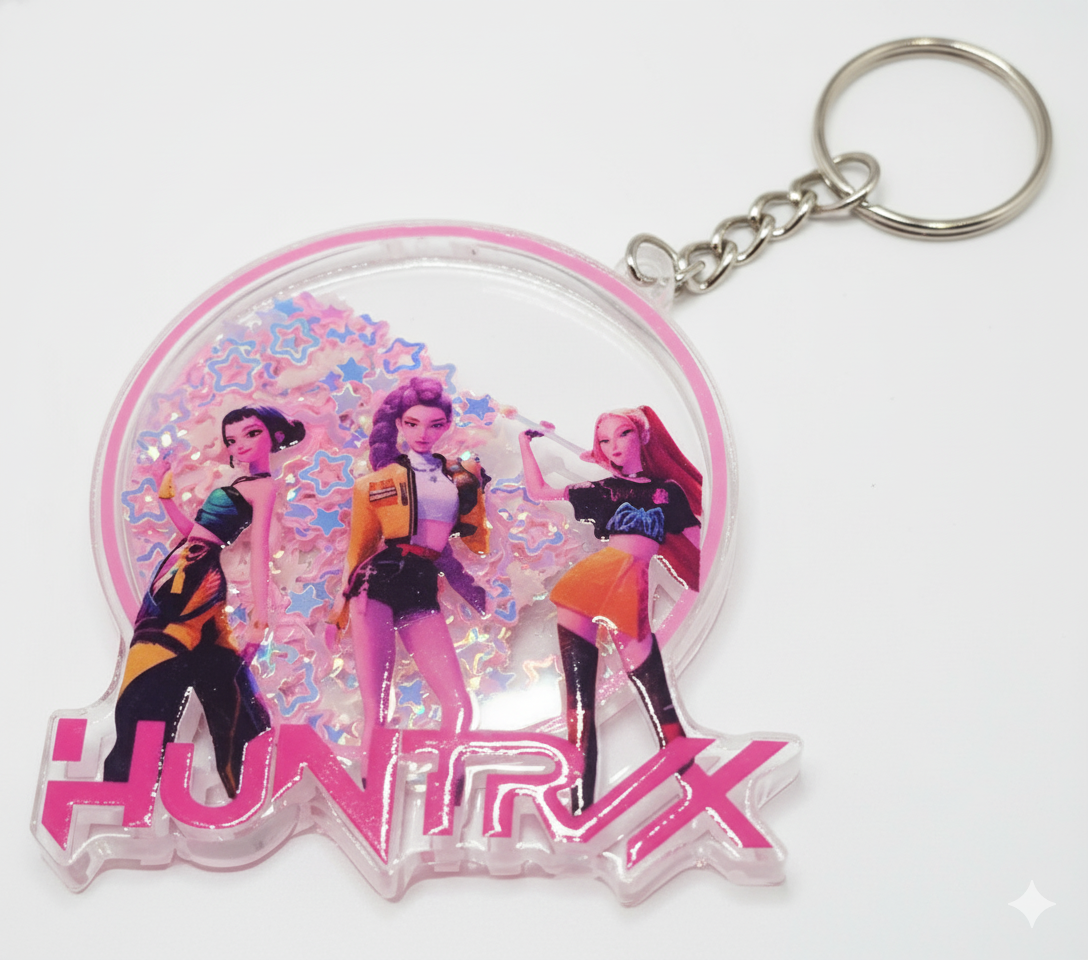 💖 Huntrix: Glitter Shaker Keychain – Girls Group Shot! 🎤