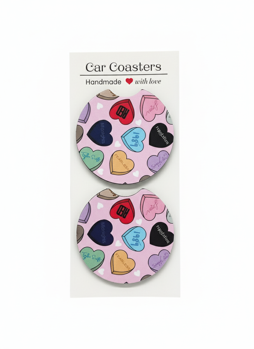 The Era Heart Collection Car Coasters