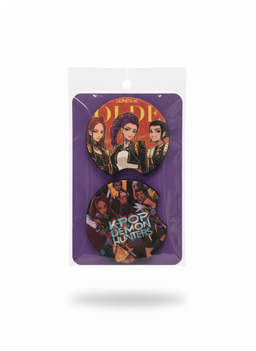 Kpop Demon Hunters – Huntrix “Golden” Car Coasters