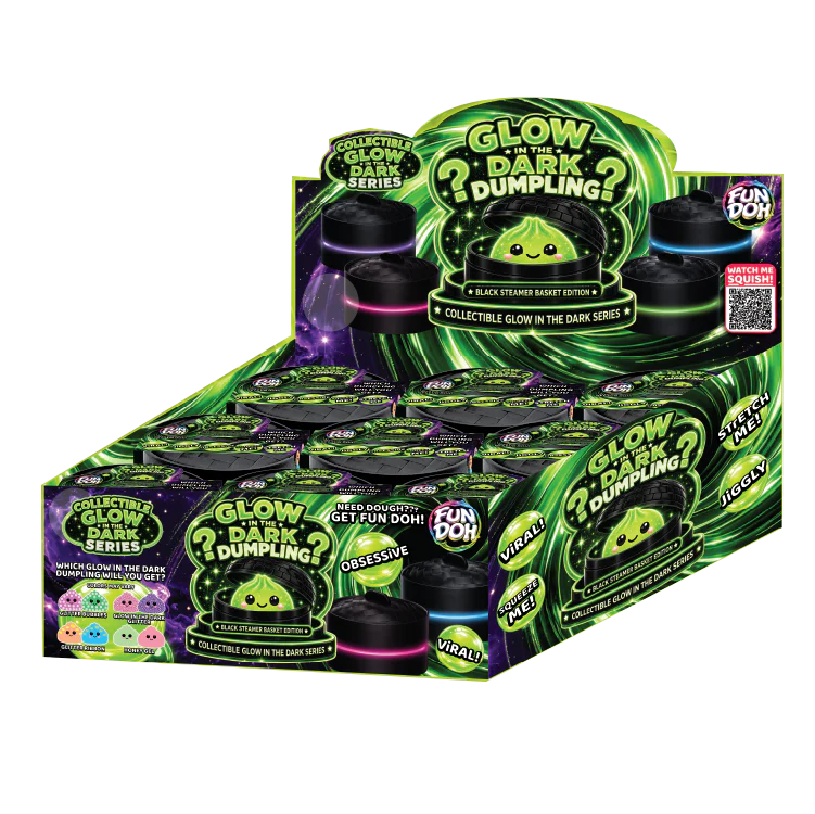 Fun Doh Squishy Glow in the Dark Mystery Dumpling (Black Steamer)