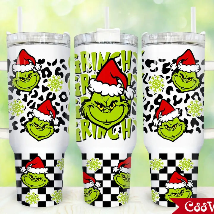 Grinch Leopard 40oz Tumbler