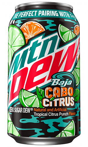 Mountain Dew Baja Cabo Citrus Zero Sugar (BB: June 15, 2026)