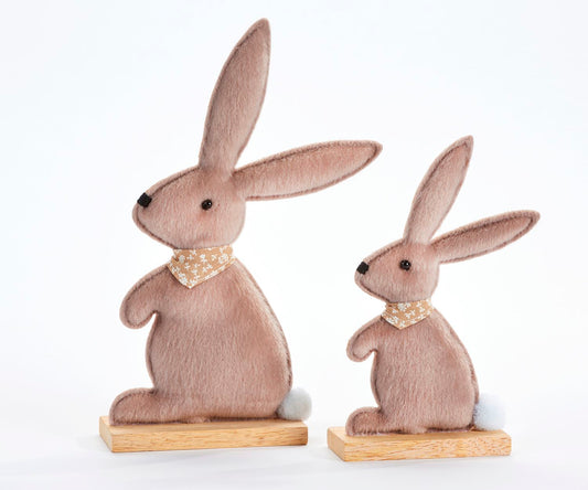 Soft faux fur bunny table decoration (Set of two)