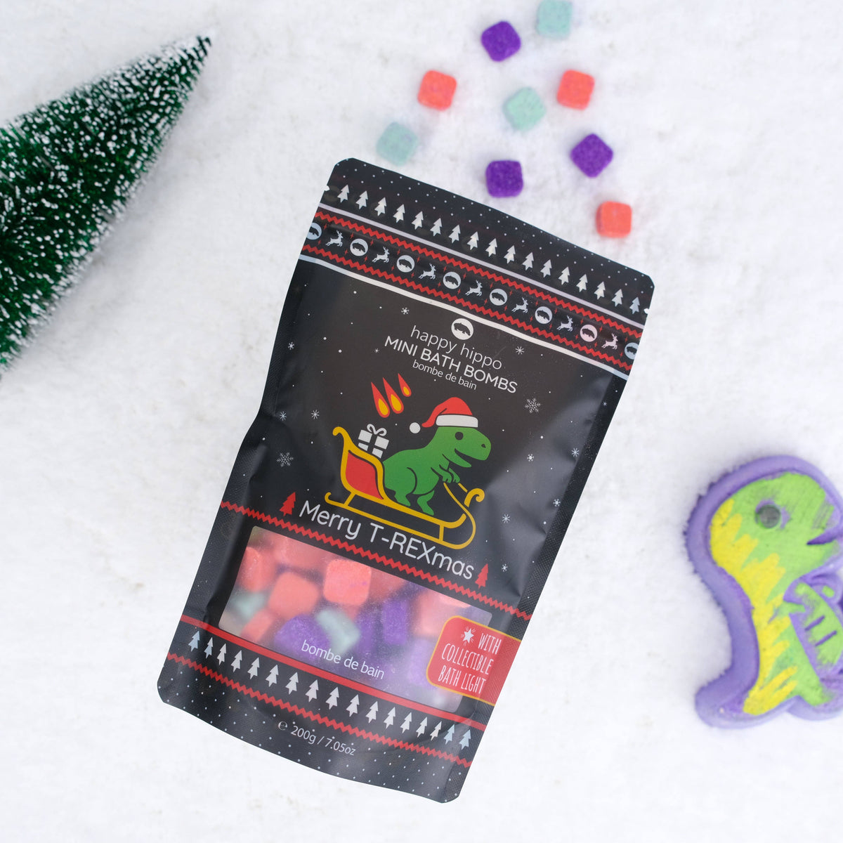 Happy Hippo T-REXmas - Mini Bath Bombs with Bath Light