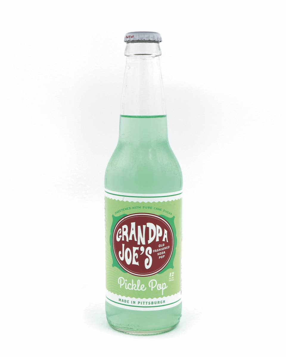 Grandpa Joe's Dill Pickle Soda, 12oz Glass Bottle 12ct