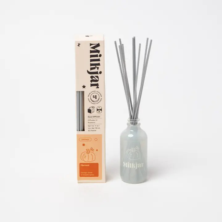 Milk Jar - Harvest - Orange, Clove & Pumpkin Spice 4oz Reed Diffuser