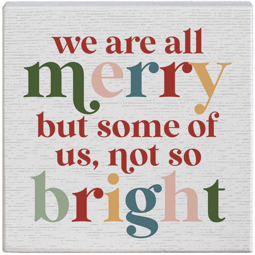 Not So Bright Christmas Tabletop Block Sign Decor