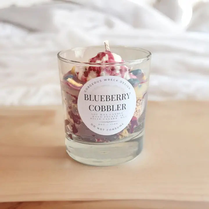 Gorgeous Wreck Blueberry Cobbler Dessert Candle