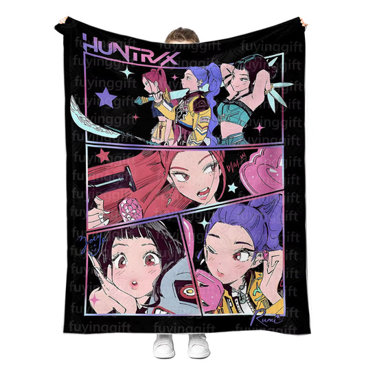 HUNTRIX Kpop Demon Hunters Plush Blanket
