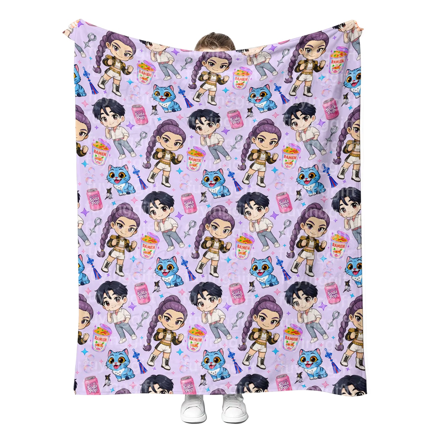 HUNTRIX Kpop Demon Hunters Plush Blanket