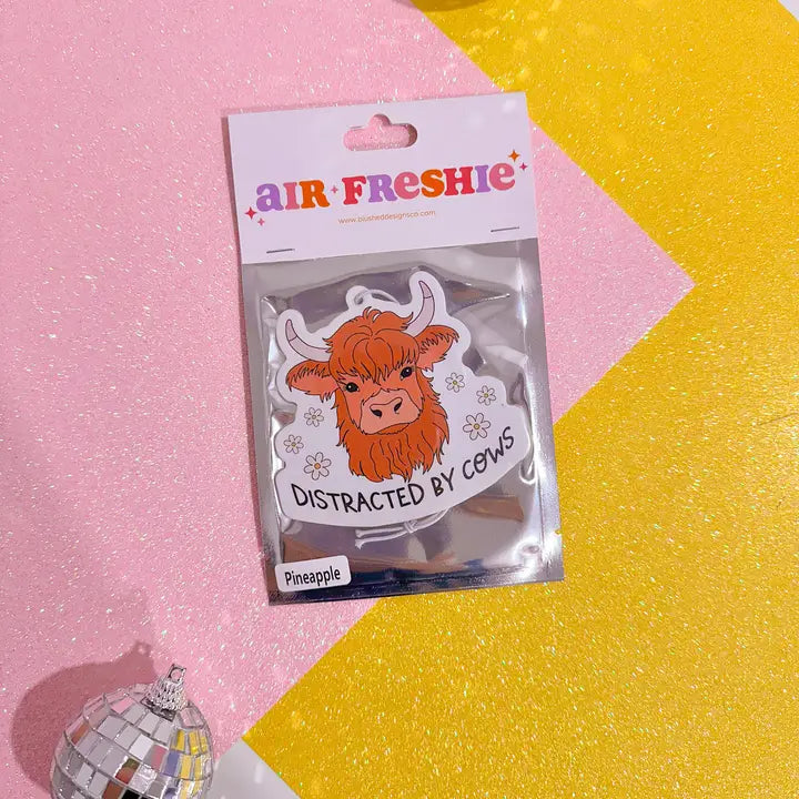 Distracted By Cows Air Freshener (Pineapple Scent)