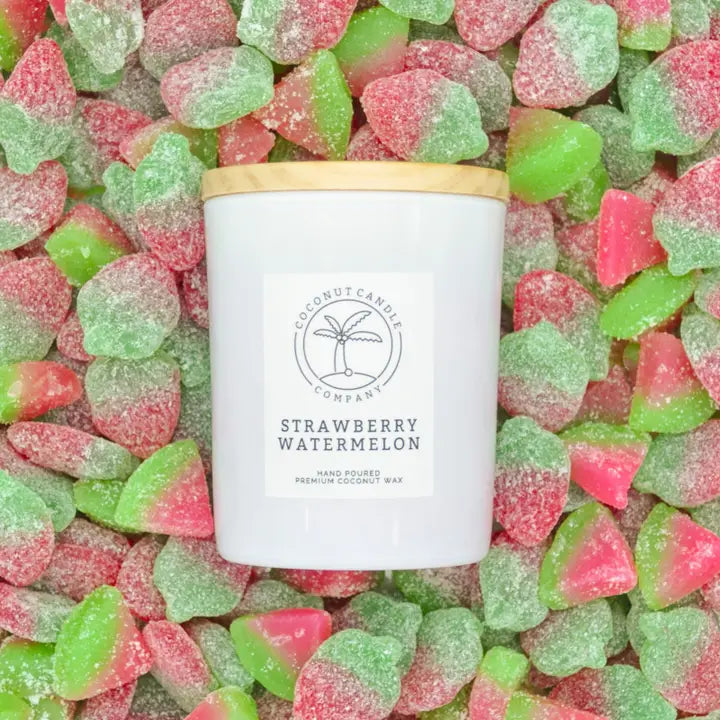 Coconut Candle Co Strawberry Watermelon 10oz Glass Jar