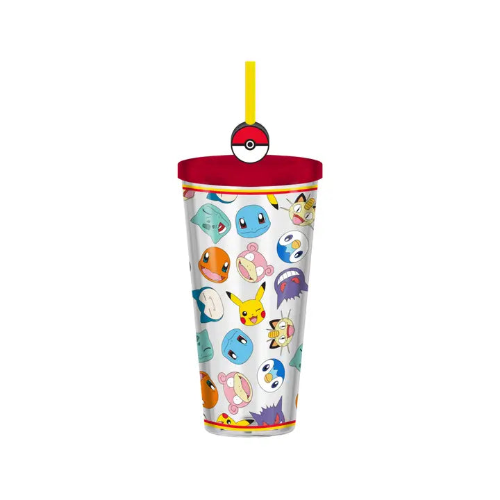 Pokemon Multi Character 24oz Plastic Cold Cup (Silver Buffalo)