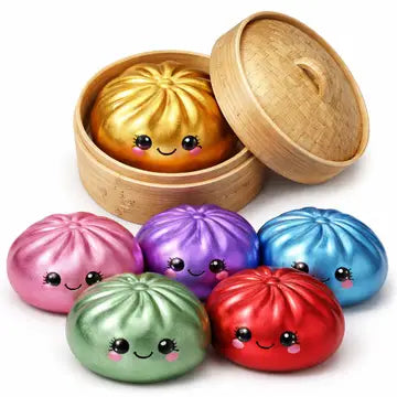 Mystery Squishy Dumpling - Metallic 4"