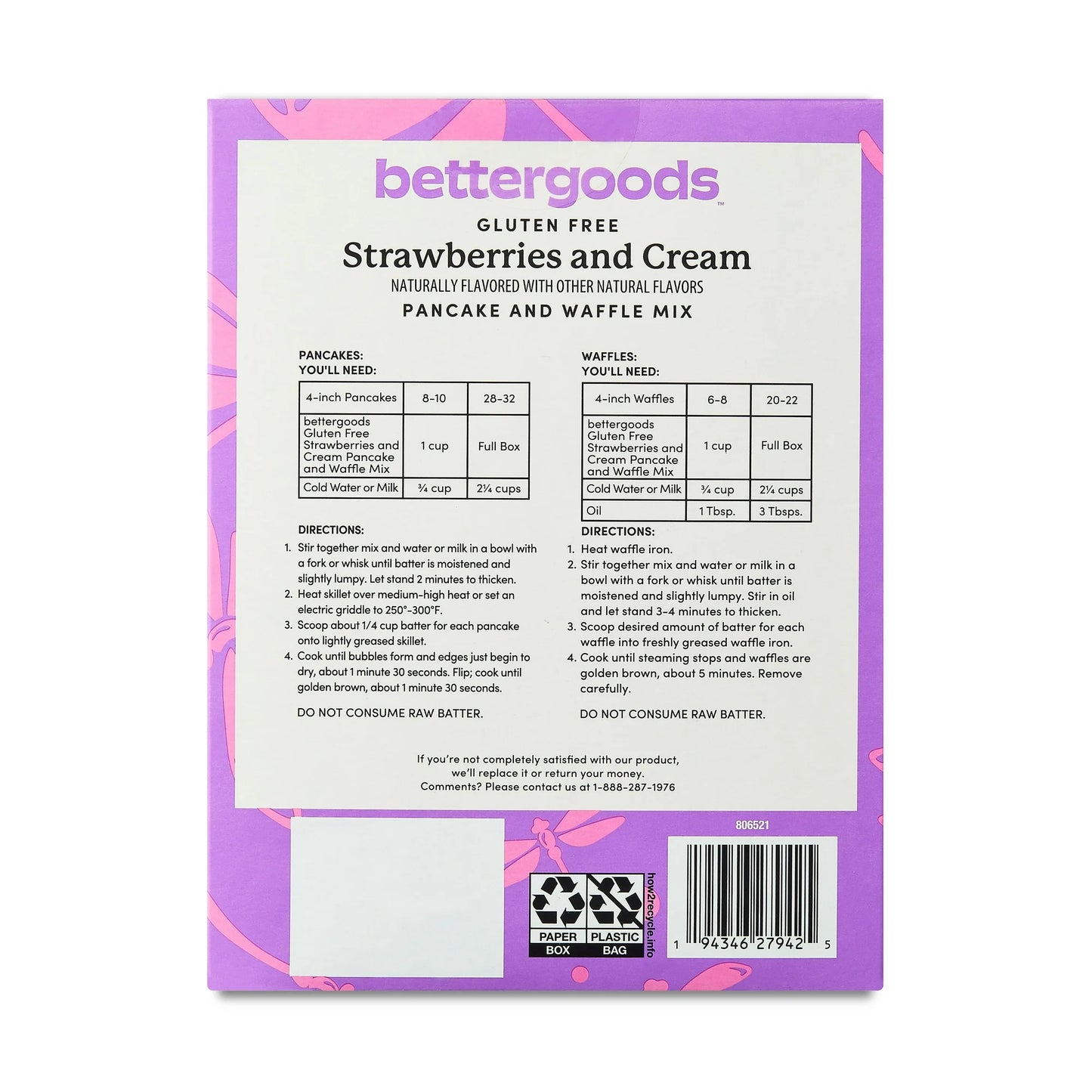 Bettergoods Gluten Free Strawberries & Cream Pancake and Waffle Mix
