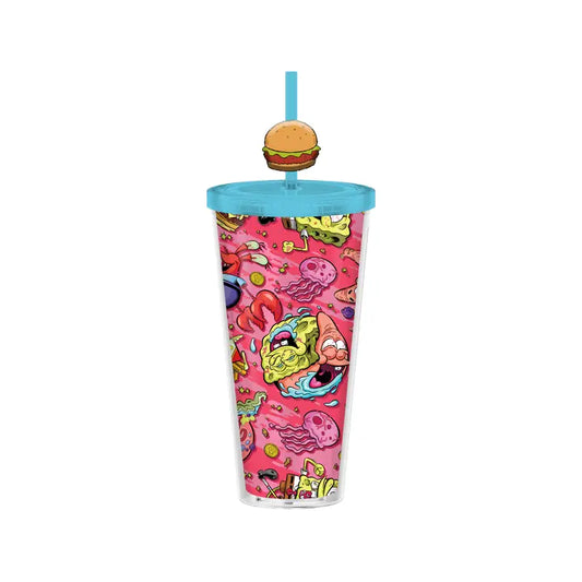 Spongebob Krusty Icon & Character 24oz Plastic Cold Cup