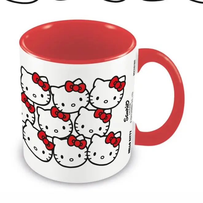 Hello Kitty (Many Kitty's) Red Coloured Inner Mug