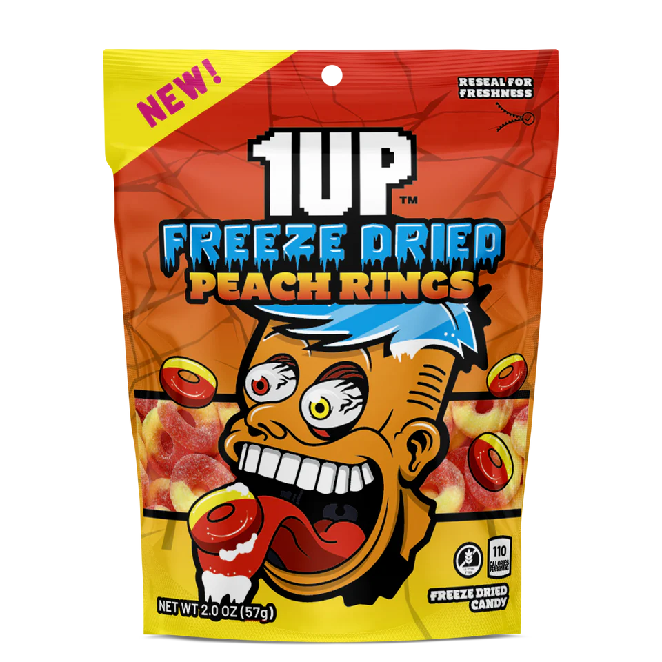 1up Freeze Dried Peach Rings