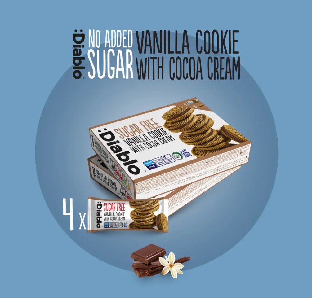 Diablo Sugar Free Vanilla Cookies with Cocoa Cream