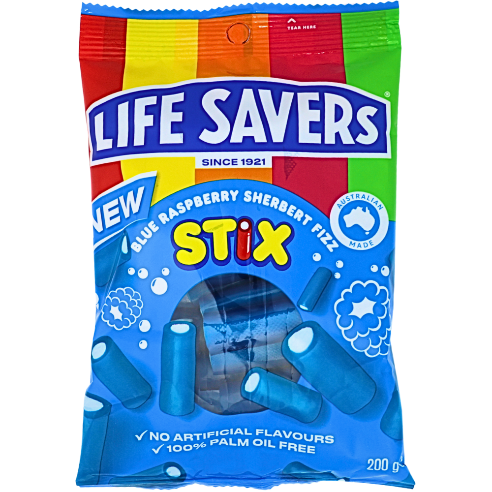 Lifesavers Blue Raspberry Sherbert Fizz Stix (Australia)