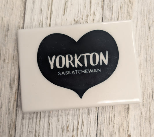 Yorkton Heart Magnet - Black