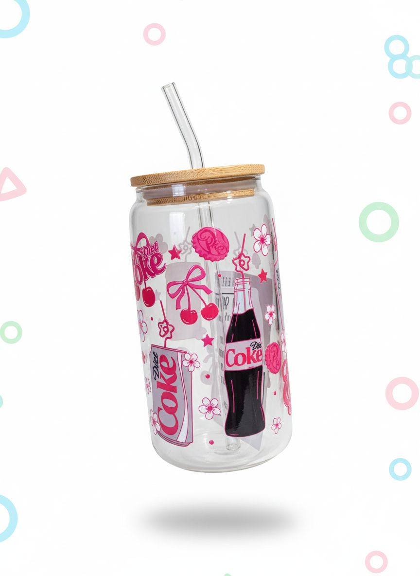 Diet Coke Retro Sip 16oz Beer Can Glass