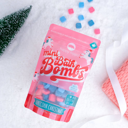 Happy Hippo Unicorn Christmas - Mini Bath Bombs with Bath Light