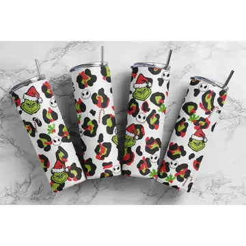 Leopard Grinch Skinny Tumbler