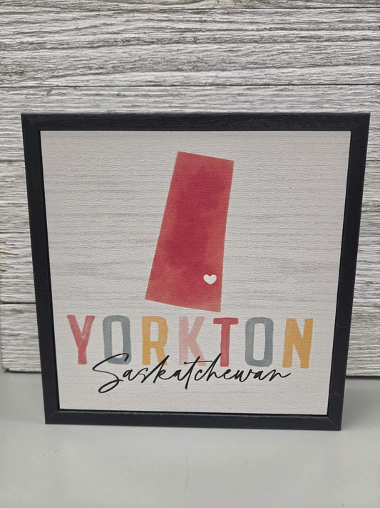 "Yorkton, Saskatchewan" Map Framed Wall Sign