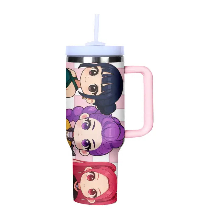 KPOP Demon Hunter 40oz Insulated Tumbler with Handle - Headshots