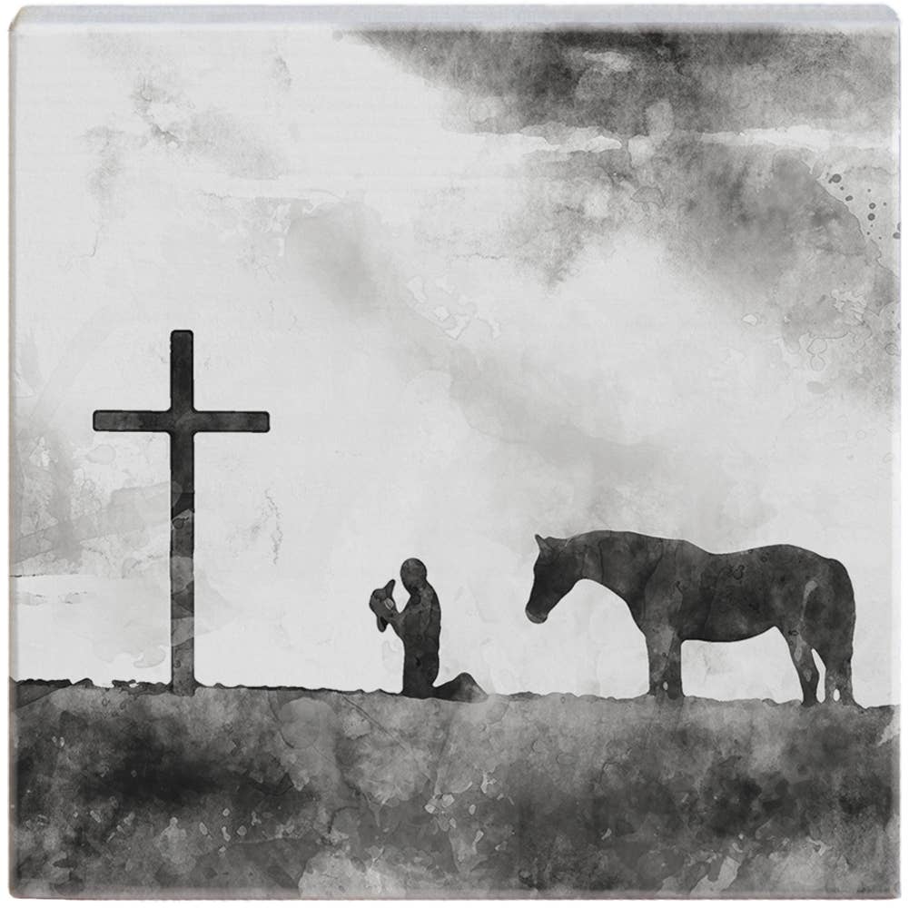 B&W Christian Cowboy - Small Talk Square