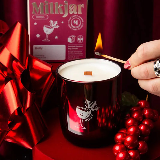 Milk Jar Holly - Cranberry, Clove & PIne Coconut Soy Candle