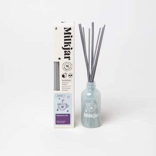 Milk Jar - Blueberry Tea - Blueberry, Amber & Vanilla 4oz Reed Diffuser