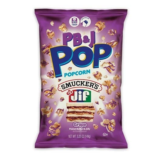 Candy Pop JIF Peanut Butter & Grape Jelly Popcorn 5.25oz 12ct