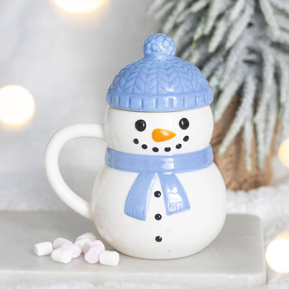 Winter Snowman Lidded Christmas Mug