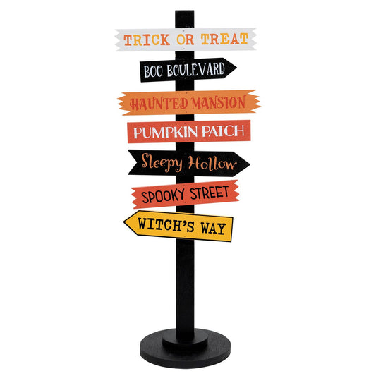 Halloween Woods Primitive Signpost w/Base - 14.5"H