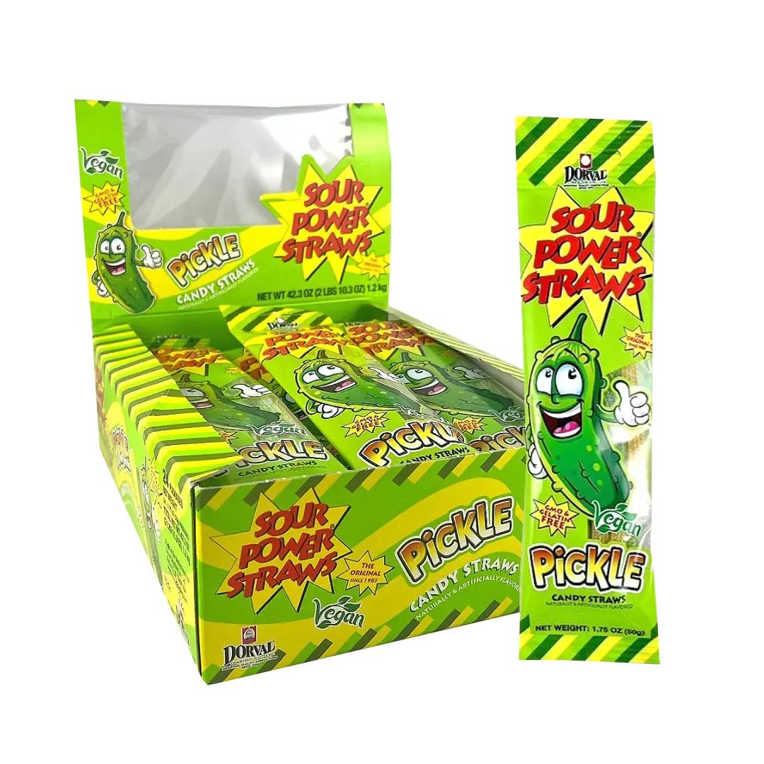 Sour Power Straws, Pickle Candy Straw 1.75oz 24ct