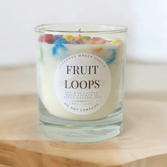 Fruit Loops Dessert Candle