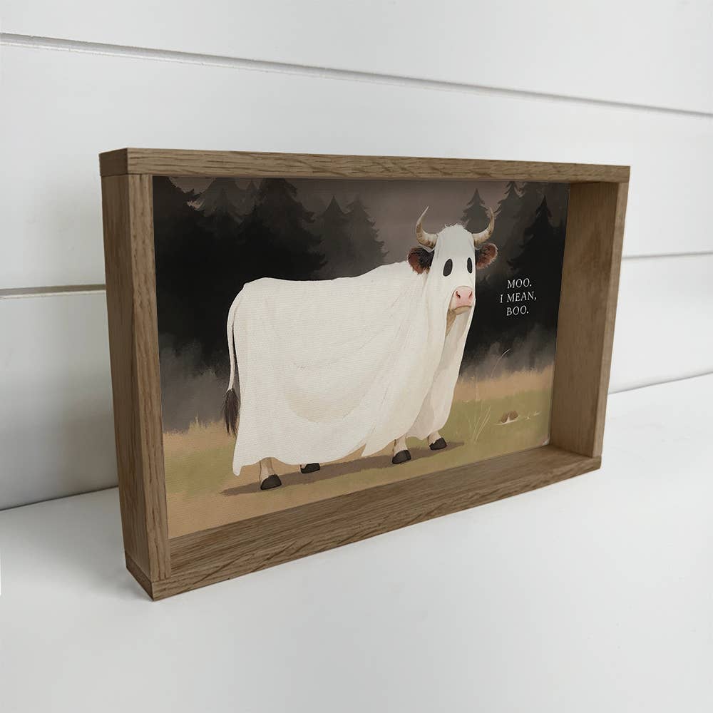 Cow Ghost Halloween Canvas Art