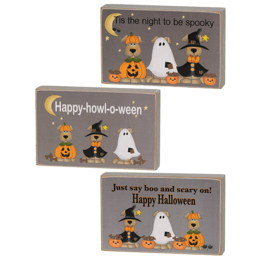 Happy-Howl-O-Ween Rectangle Dog Block Assorted
