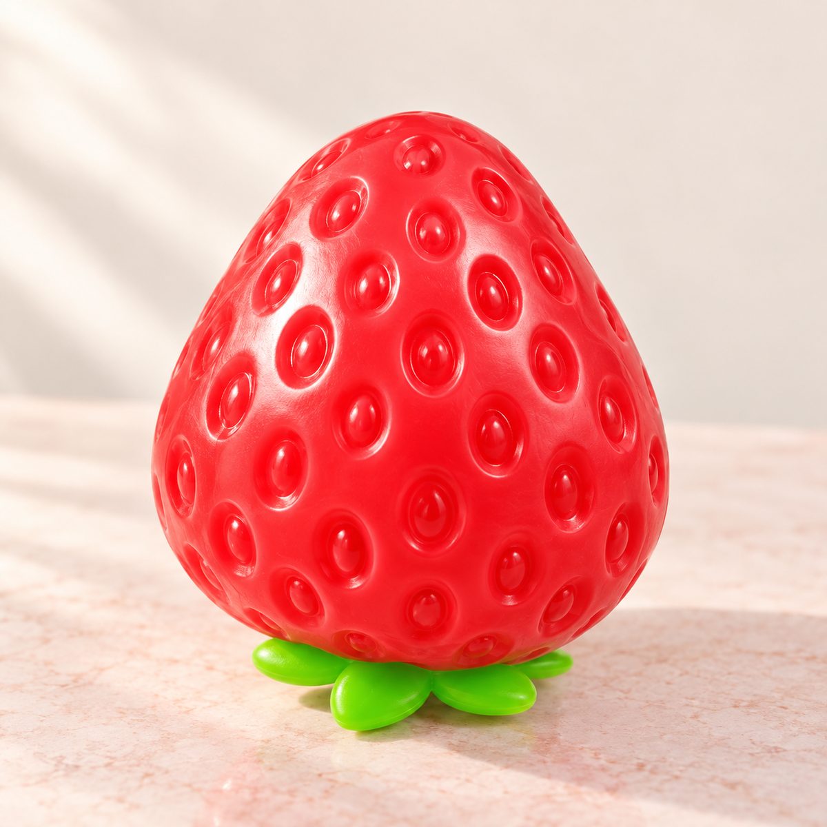 Strawberry Squishy Toy – Crunchy Block Texture