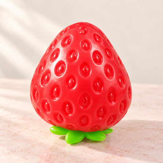Strawberry Squishy Toy – Crunchy Block Texture