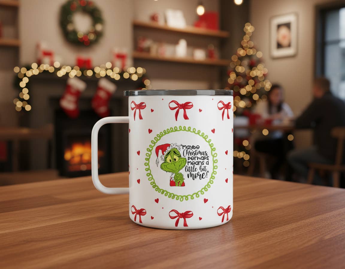 Red and White Coquette Grinch 10oz Coffee Mug
