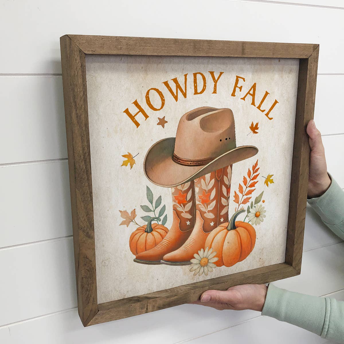 Howdy Fall Cowboy Boots - Country Fall Canvas Art