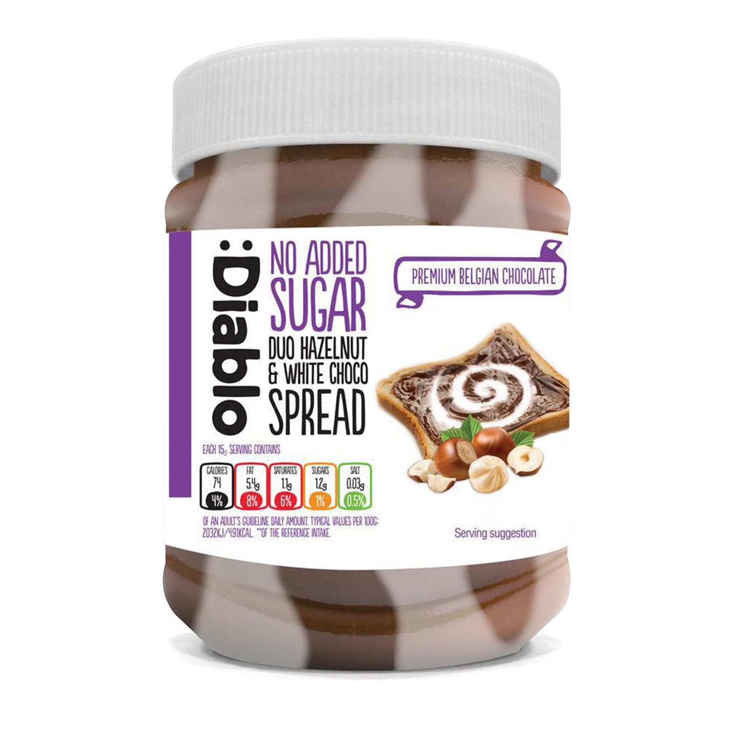Diablo Hazelnut Duo Spread Sugar Free