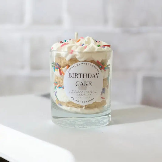 Birthday Cake Dessert Candle - Gorgeous Wreck Designs